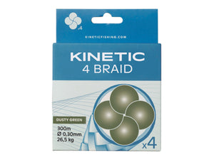 Kinetic 4 Braid 300m - Dusty Green-Fishing braid-Kinetic-Irish Bait & Tackle