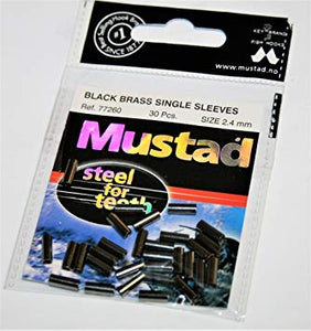 Mustad Black Brass Single Sleeves-Rig Sleeves-Mustad-Irish Bait & Tackle