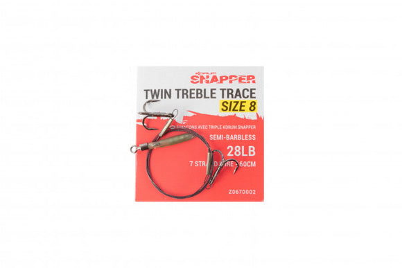Korum Snapper Twin Treble Traces-Trace wire-Korum-Irish Bait & Tackle